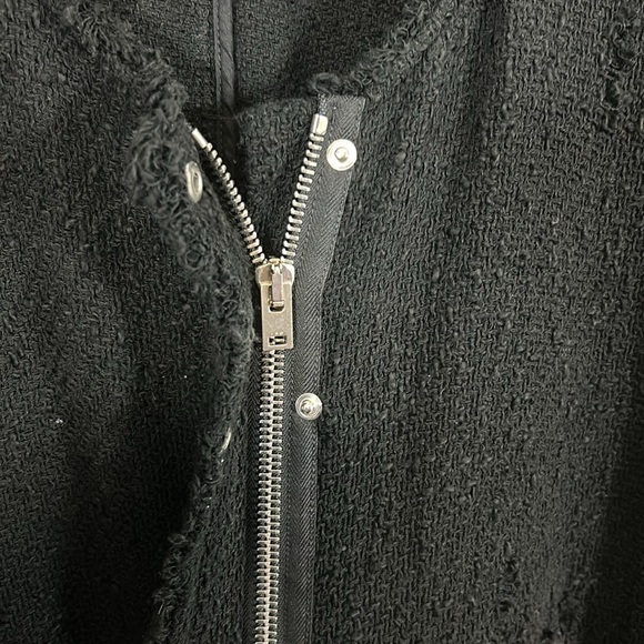 IRO Paris Agnette Black Boucle Jacket Button Down collarless Sz 40 US 8 - Picture 7 of 14